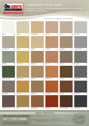 Color Crete Color Chart